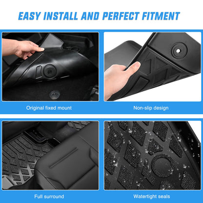 Nilight TPE Floor Mats for Ford Expedition Max Lincoln Navigator L 7 Seats 2025 2026 All Weather Custom Fit Heavy Duty Floor Liners
