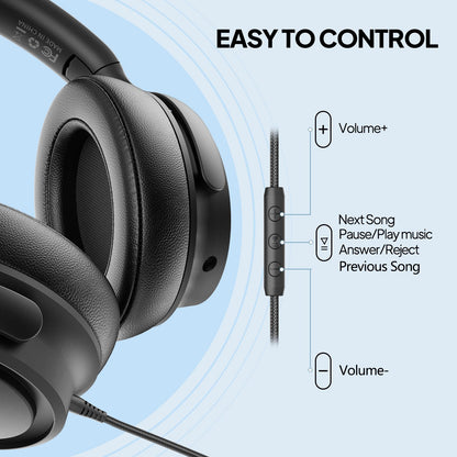 ADOOPE Wired Over-Ear Headphones with USB C Connector, Hi-Fi Stereo Sound, Noise-Isolating Ear Cups, Comfortable Fit for USB C Devices (No Bag, Black)