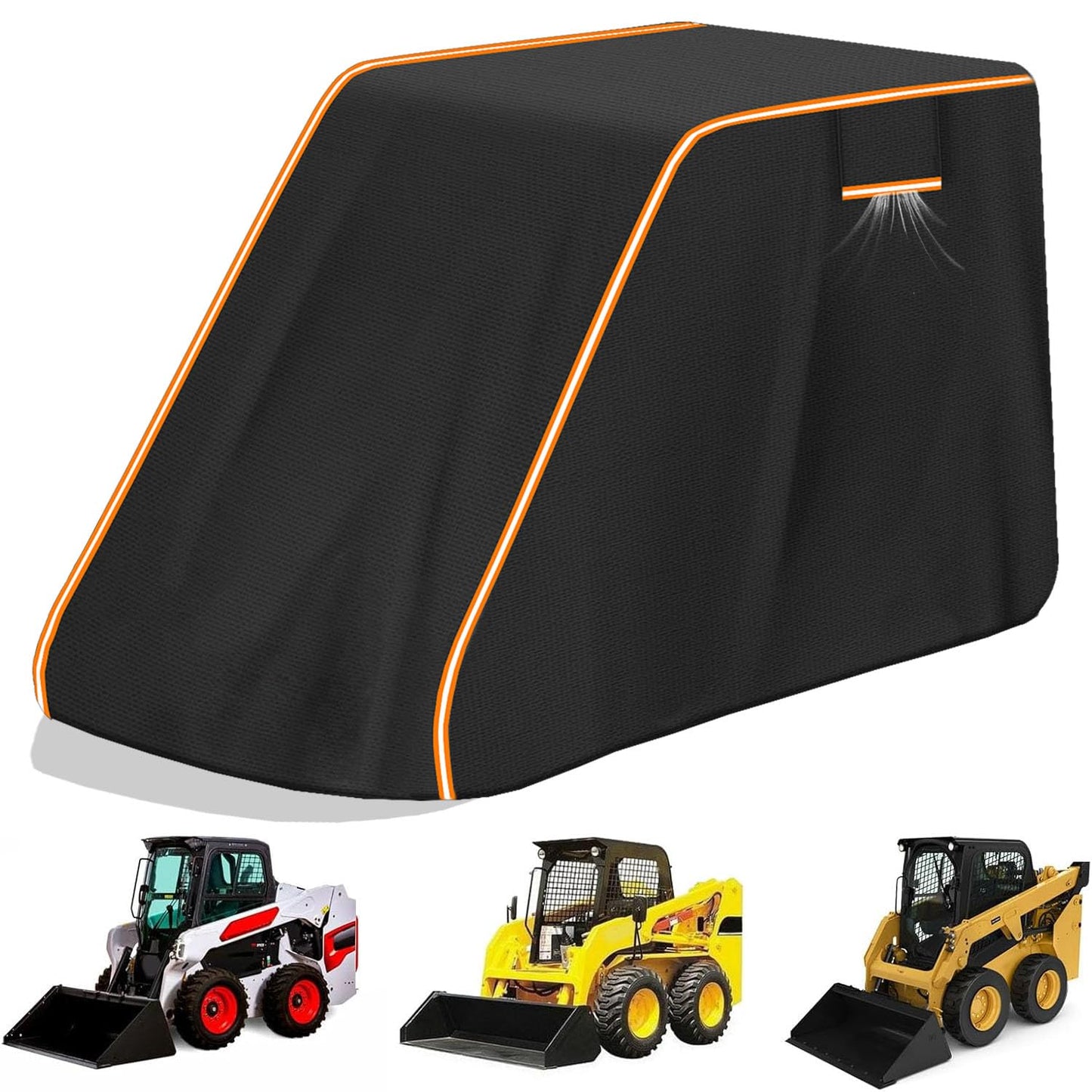 Xmuzua 900D Skid Steer Cover Waterproof Heavy Duty, UV Protection Track Loader Cover Compatible with Bobcat, John Deere, Kubota, Caterpillar, Case, New Holland, JCB, (148"x 75"x 80")