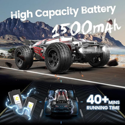 DEERC 9206E DIY Extra Shell 1:10 Scale Large RC Cars48+ KM/H Hobby Grade High Speed Remote Control Car for Adults BoysAll Terrain 4WD 2.4GHz Off Road Monster RC Truck with 2 Battery for 40+ Min Play