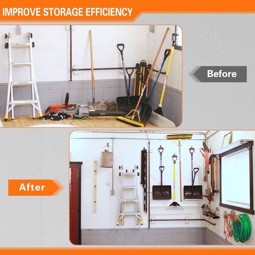 HUPBIPY Heavy Duty Garage Hooks - 5.1 Inch U-Shaped Wall Mount Tool Organizer | 4 Pack for Ladders & More
