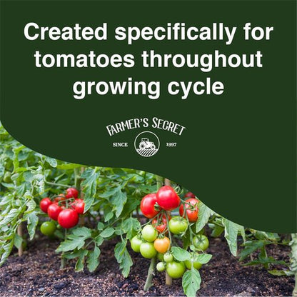 Farmer's Secret Tomato Booster Fertilizer - Super Concentrated 32oz | 3:8:7 Ratio with Humic Acid, Iron & Calcium