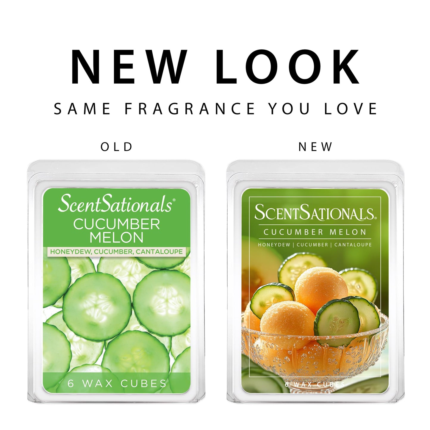 Scentsationals Wax Melts, Wax Cubes Strong Scent - Cucumber Melon - Long Lasting Scented Melts for Warmer, 10 oz (24-Cubes)