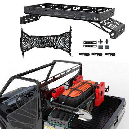 NIXFACE UTV Cargo Rack Aluminum Adjustable Universal with Cargo Net Fit for UTVs Trucks,Vans,SUVs Carry More for Off-Road,Farming,Hunting