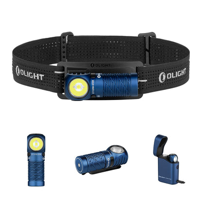 OLIGHT Perun 3 Mini Premium Headlamp 1250 Lumens with Type-C Charging Box, Rechargeable Headlight with Red Light Option,Perfect for Working, Hiking, Camping and Climbing (Midnight Blue)