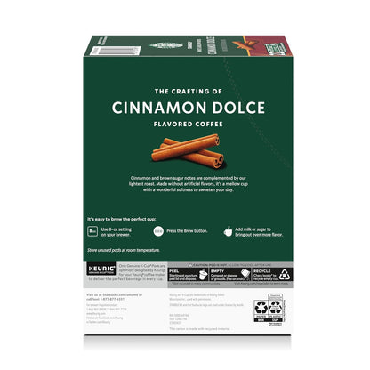 Starbucks K-Cup Coffee Pods - Cinnamon Dolce Flavored Hot or Iced Coffee | 22 Keurig Pods
