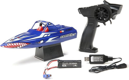 Pro Boat Sprintjet 9 Self-Righting Deep-V Jet Boat Brushed RTR Ready to Run Blue PRB08045T2