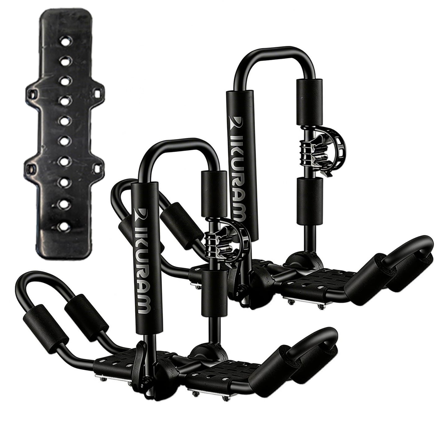 Kayak Roof Rack, Aluminum Kayak Carrier Folding J-Style Universal 4-in-1 Multifunction for Canoe, SUP, Kayaks, Surfboard Rooftop Mount on SUV, Car and Truck Crossbars, Black