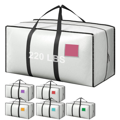 RMOHRO 6 Pack Moving Bags Heavy Duty 210GSM with Full-Open Side Zipper, 93L 65lbs Waterproof Foldable Storage Totes for College Dorm Move-In, Moving Boxes Alternative & Home Organization,White