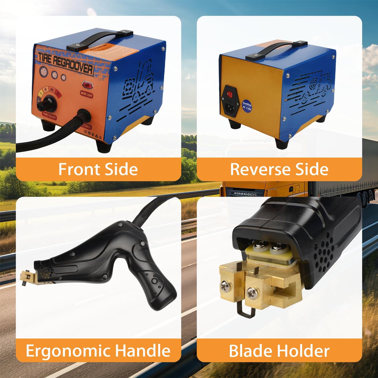 1000W Professional Portable Tire Grooving Machine with 20 Blades,Adjustable High Power Tire Regroover Device,Off-Road/Truck Car Rubber Tyre Groover Device,Tool for the Tread Pattern,Retread Old Tire