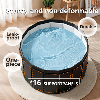 Ice Bath Cold Plunge Tub for Athletes–Portable Ice Bath for Adults, 6-Layer Insulated Foldable Bathtub for Cryotherapy & Muscle Recovery, Space-Saving Cold Plunge Tub for Home Gym(Black, 25.9X41.3 IN)