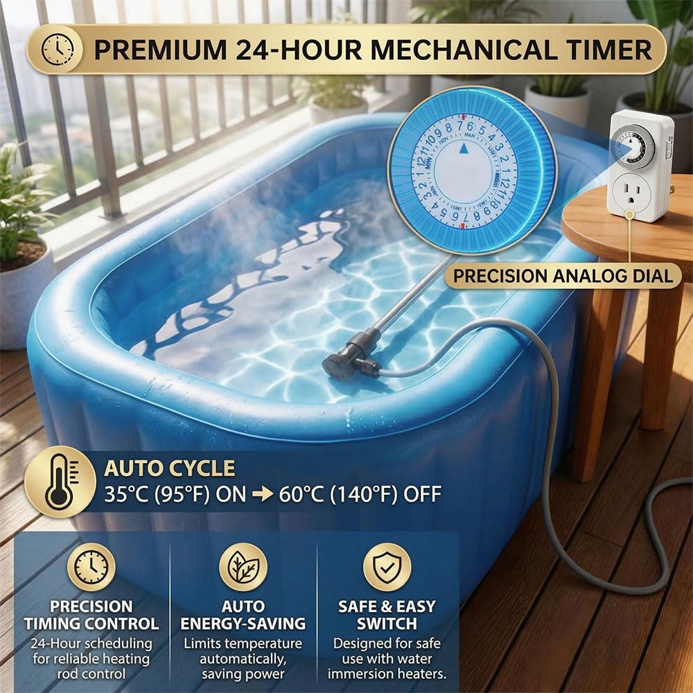 Portable Baptistry Immersion Water Heater with Thermostat, Submersible Baptismal Pool Heater for Inflatable Pools, Hot Tub, Spa, and Cold Plunge, Fast Heating Bathtub Heater