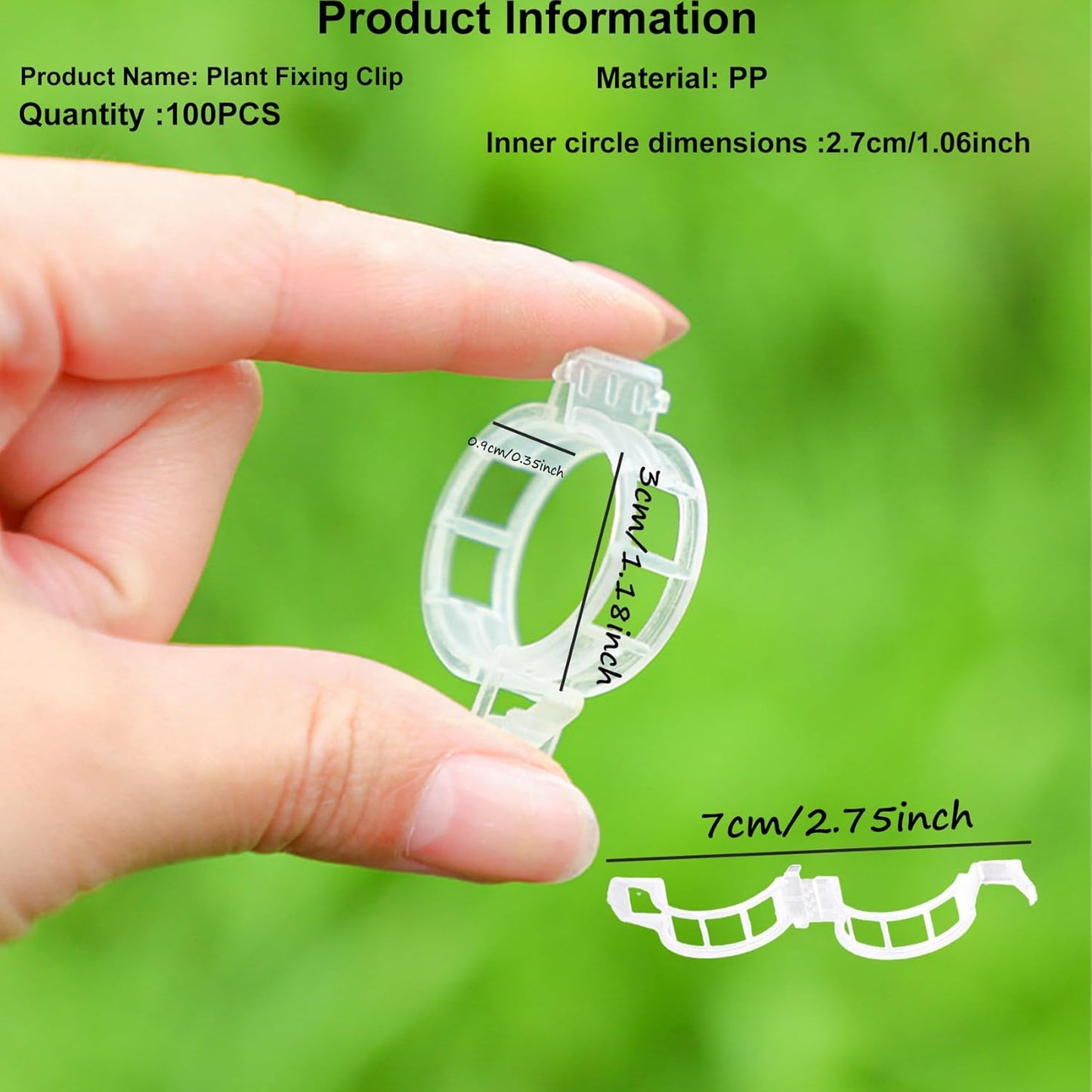Skiennix Plant Clips - 100 Pcs Adjustable Support Clips for Climbing Plants & Garden Use