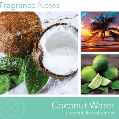 Colonial Candle Coconut Water Scented Jar Candle, Classic Cylinders Collection, 2 Wick, Blue, 11 oz - Up to 80 Hours Burn