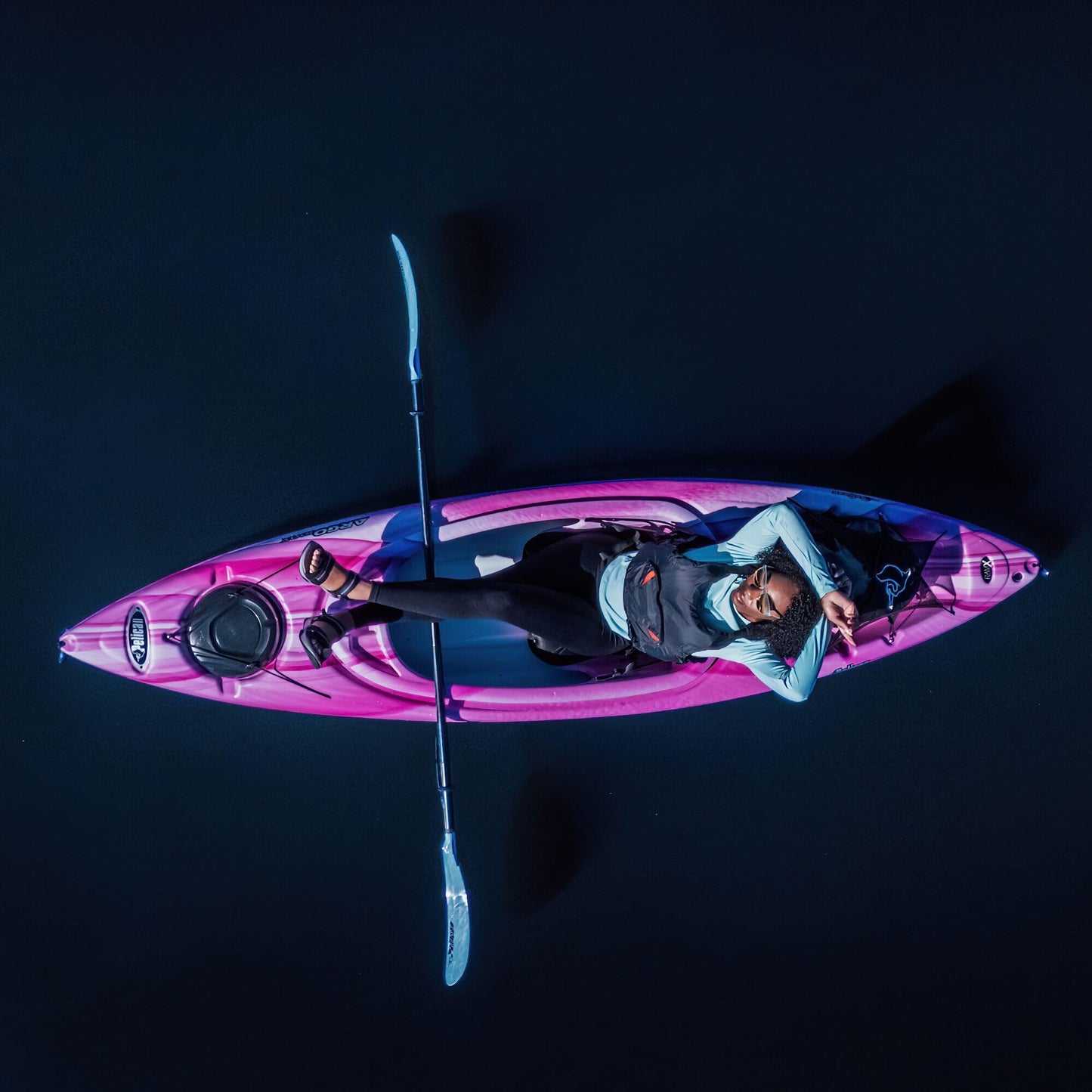 Pelican Argo 100X - Recreational Sit in Kayak - Fade Magenta White - Lightweight Patented Ram-X™ Material - Ergoform™ Seating System - 10 ft