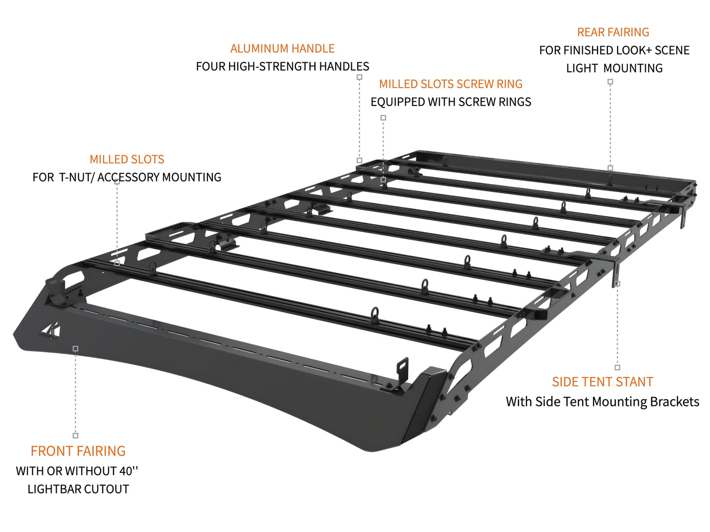 TKMAUTO Black Roof Rack Cargo Storage Compatible with 2010-2024 4Runner (Full Size)