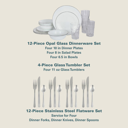 Gibson Home 74 Piece Kitchen in a Box Pots and Pans Cookware, Plates and Bowls Dinnerware, Cutlery Knife Block, Flatware Utensils, Tools & Gadgets, Storage, Glasses Set