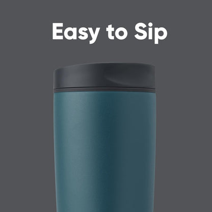 Owala SmoothSip Slider Insulated Stainless Steel Coffee Tumbler,Reusable Iced Coffee Cup,Hot-Coffee Travel Mug,BPA Free 20 oz,Grey/Blue (High Dive),(Pack of 8)