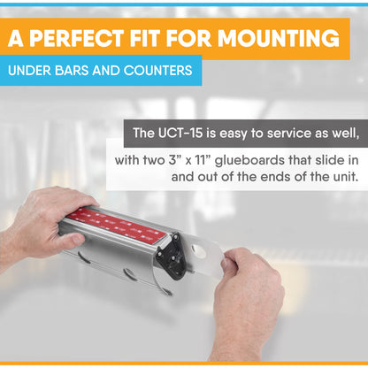 Gardner - UCT-15 – Discrete Under The Counter UV Fly Light – Trap Even The Tiniest Insects – No Zapper – (Silver)