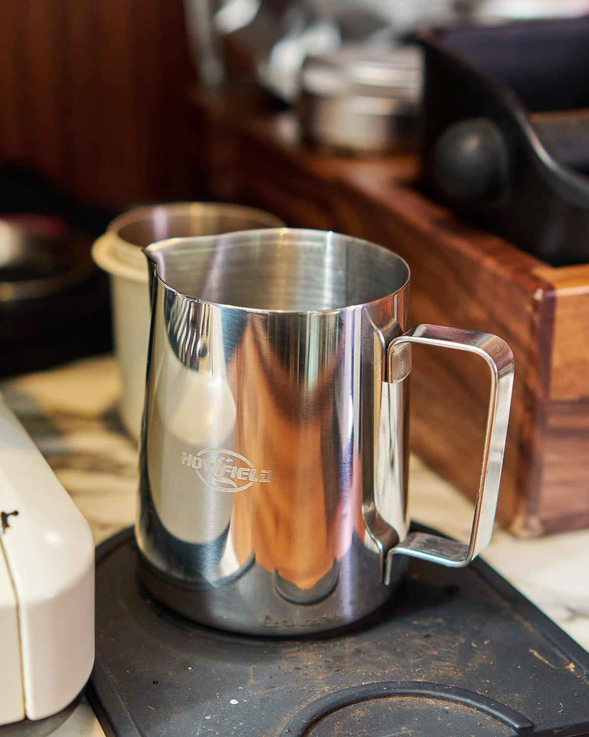HOWFIELD Milk Frothing Pitcher, Stainless Steel, 32oz
