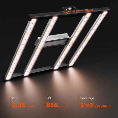 Spider Farmer SE3000 LED Grow Light, 300W Dimmable Full Spectrum, 3x3ft Coverage, App Control & Dimming Daisy Chain Bar Style Grow Lamp for Indoor Plants
