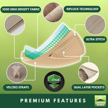 Garden Winds Reinforced Replacement Canopy Top Cover Compatible with The 30822, WMT-1414118B Ozark Trail 14’ X 14’ Pop Up - Classic Sand, Riplock 350