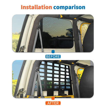 JeCar Trunk Side Window Molle Storage Organizer Metal Racks for 1997-2006 Jeep Wrangler TJ, 2pcs