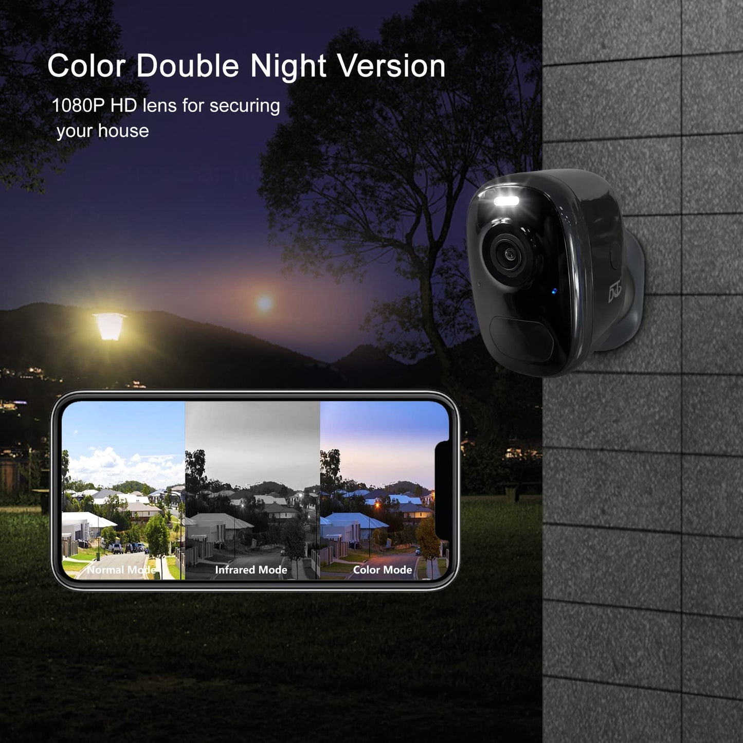 Magnetic Security Cameras Wireless Outdoor - Home Battery Powered WiFi Camera 2K Video/Color Night Vision/AI Motion Detection Siren Alarm and Spotlight 2-Way Audio Waterproof SD/Cloud (Black(2pcs))