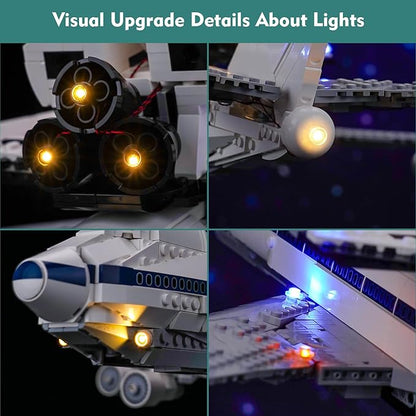 Light kit Compatible with Lego 10360 Shuttle Carrier Aircraft - No Model Only Light LED Lighting Accessories Compatible with Lego Space Shuttle Transportation Aircraft (RC Version)