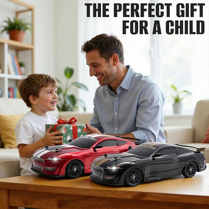 RC Drift Car 1:24 Scale Remote Control Cars Vehicle for Kids 2.4GHz 20KM/H 4WD High Speed RC Cars with LED Light Two Batteries &amp Drifting Tires Racing Sport Toy Car for Adults Boys Girls 8602RD