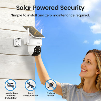 aosu Security Cameras Outdoor Wireless, 4 Cam-Kit, No Subscription Required, Solar-Powered, Home Security Cameras System with 360° Pan & Tilt, Auto Tracking, 2K Color Night Vision, Easy Setup