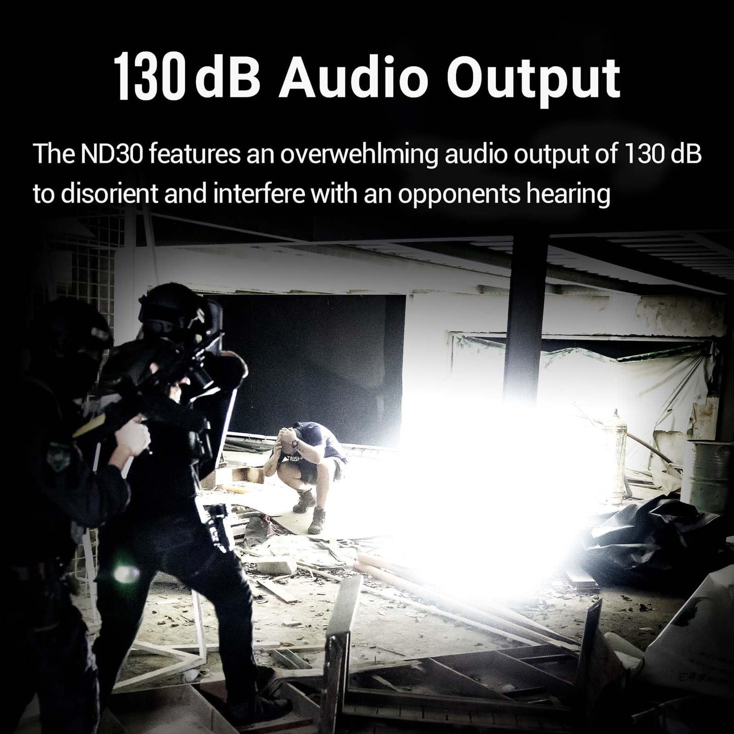 NEXTORCH ND30B Civilian Electronic Distraction Device, 11,000 Lumen Strobe Light & 130dB Audio Output in Rubber for Training, Home Security and Emergency Signaling