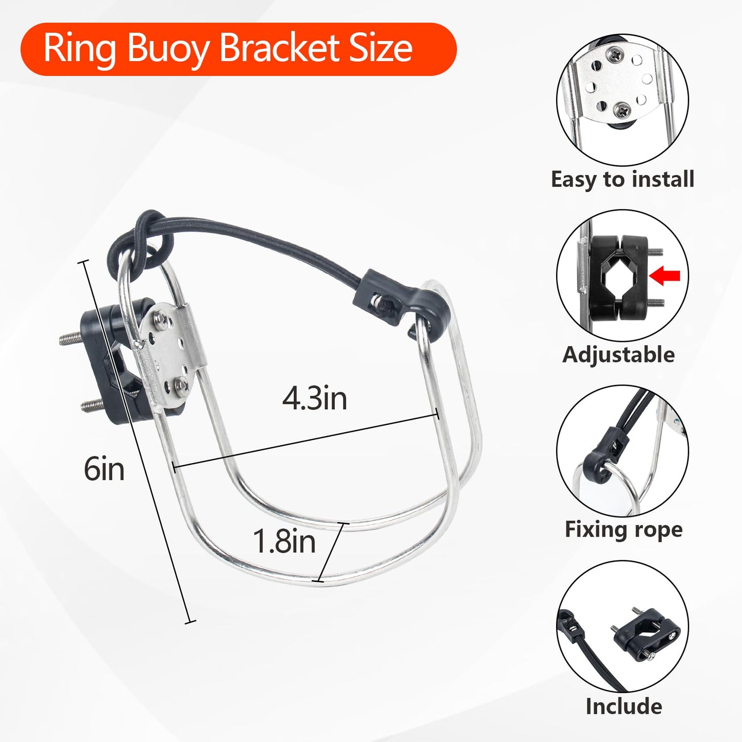 Life Ring,28" Boat Safety Throw Rings,Life Buoy with Reflective Tape & Grab Lines,Orange Life Preserver Rings Saving Ring,Include Water Floating Life Saving Rope and Horseshoe Bracket
