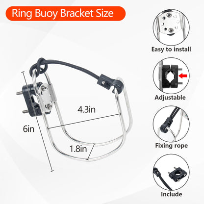 Life Ring,28" Boat Safety Throw Rings,Life Buoy with Reflective Tape & Grab Lines,Orange Life Preserver Rings Saving Ring,Include Water Floating Life Saving Rope and Horseshoe Bracket