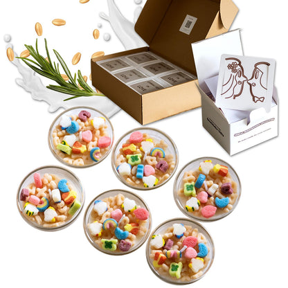 Mini Funny French Vanilla Cereal Bowl Scented Vegetable Wax Candles for Wedding Favor (6pcs/Pack)