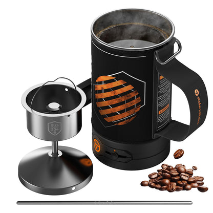 STOKE VOLTAICS Percolator Coffee Pot Electric,Boil Water & Brew Tea 2-in-1,3 Cup Coffee Maker,Portable Tea Kit for Camping,Travel