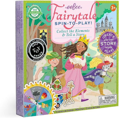 eeBoo: Fairytale Spinner Collect The Elements &amp Tell a Story Create Your Own Story as You Play for 2 to 4 Players for Ages 5 and up