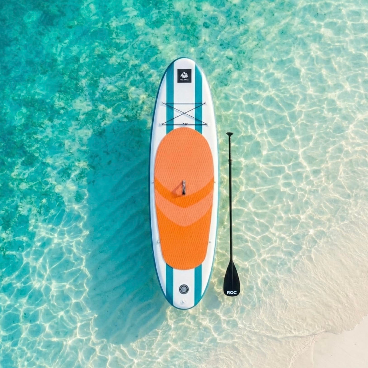 Roc Inflatable Stand Up Paddle Board with Premium SUP Paddle Board Accessories, Wide Stable Design, Non-Slip Comfort Deck for Youth & Adults (Aquas)