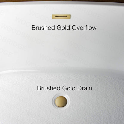 WOODBRIDGE BTA1517-BG-Drain &O Bathtub, Brushed Gold