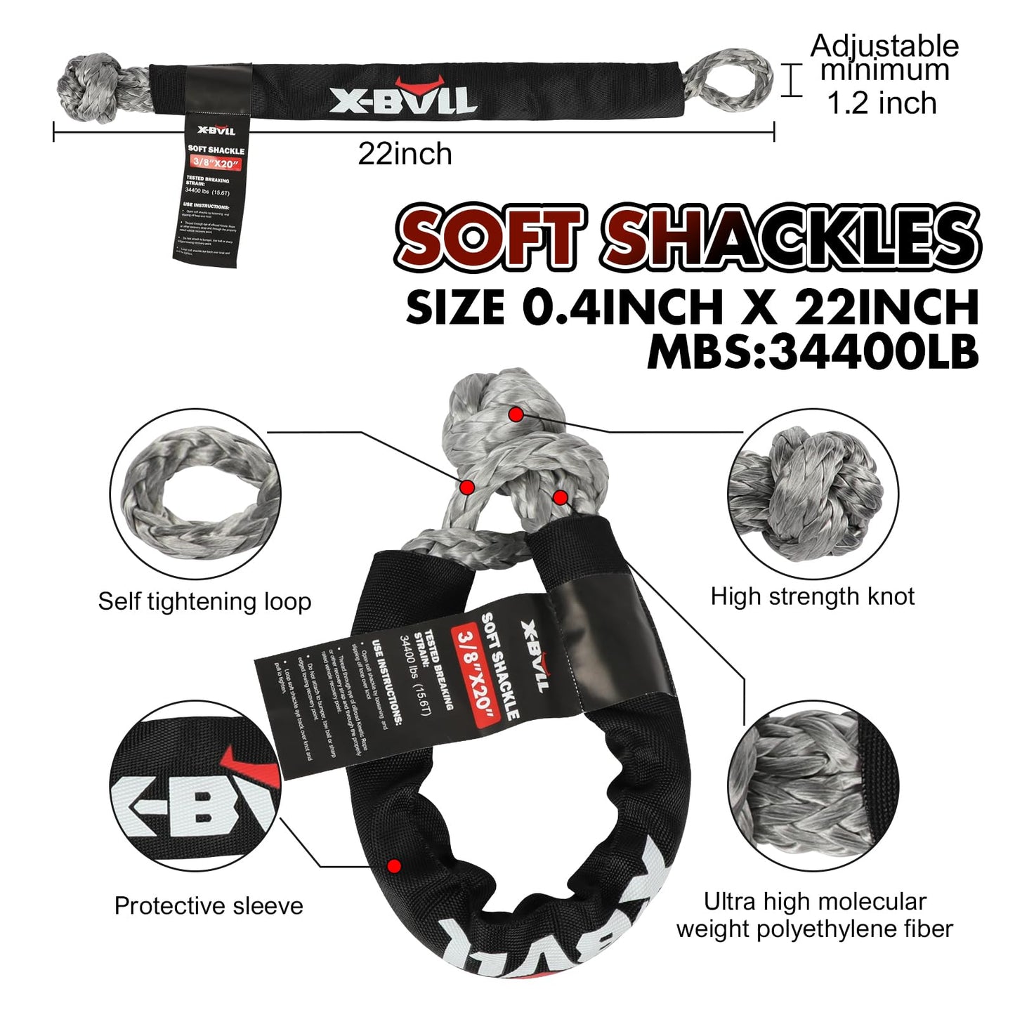 X-BULL New Recovery Traction Tracks with Kinetic Rope Recovery Kit
