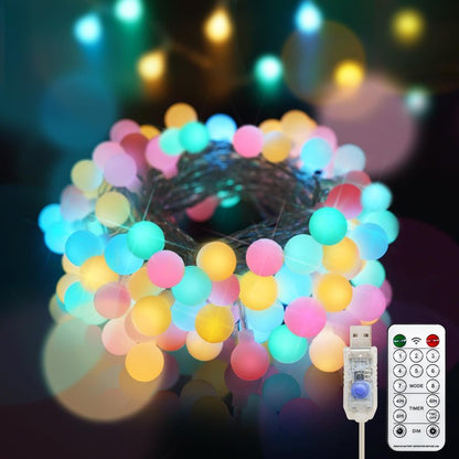 suddus Easter Lights Plug in, 33ft 100 Led USB Pastel String Lights with Timer, Globe String Lights Indoor for Classroom, Dorm, Party, Room, Outdoor, Tree, Patio, Garden, Spring Decoration