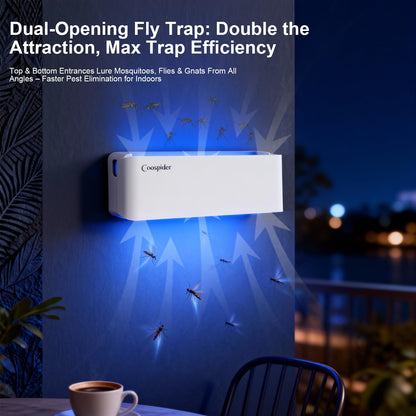 4 Pack White Fly Trap Indoor, Wall Sconce Fly Light Bug Catcher for Kitchen House & Restaurant Fruit Flies Garage & Warehouse