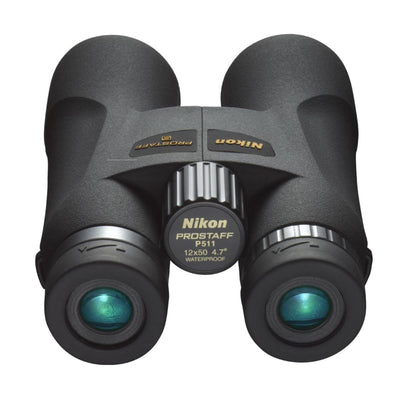 Nikon PROSTAFF 5 12x50 (7573) Black Binoculars Bundle with Lens Pen and Cleaning Cloth, Compact Binoculars for Adults for Hunting, Bird Watching, and Hiking Essentials, Zoom, Travel