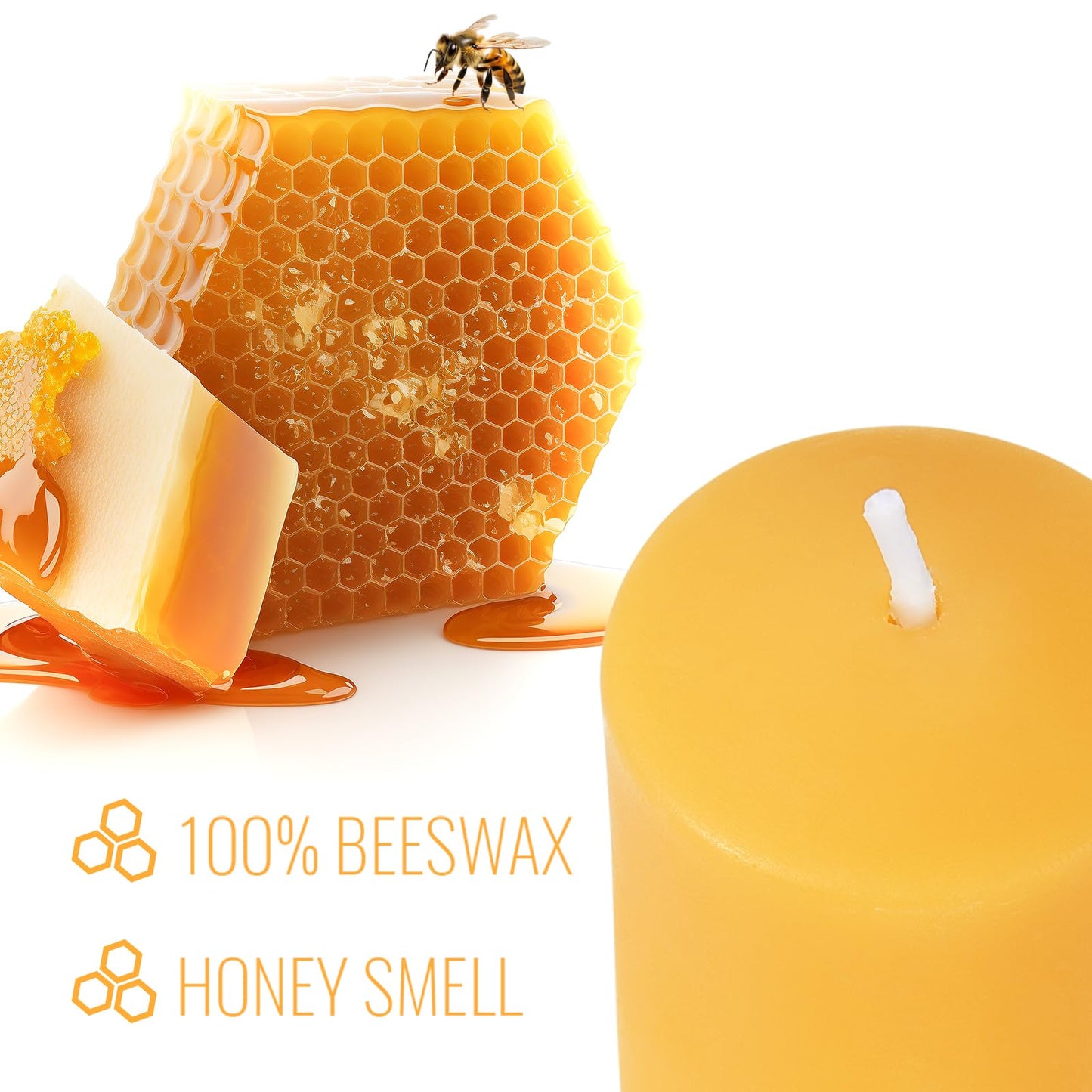 JONERAY Beeswax Votive Candles Bulk-Pack of 10, Natural Unscented Beeswax Candles - 9 Hour Burn Time