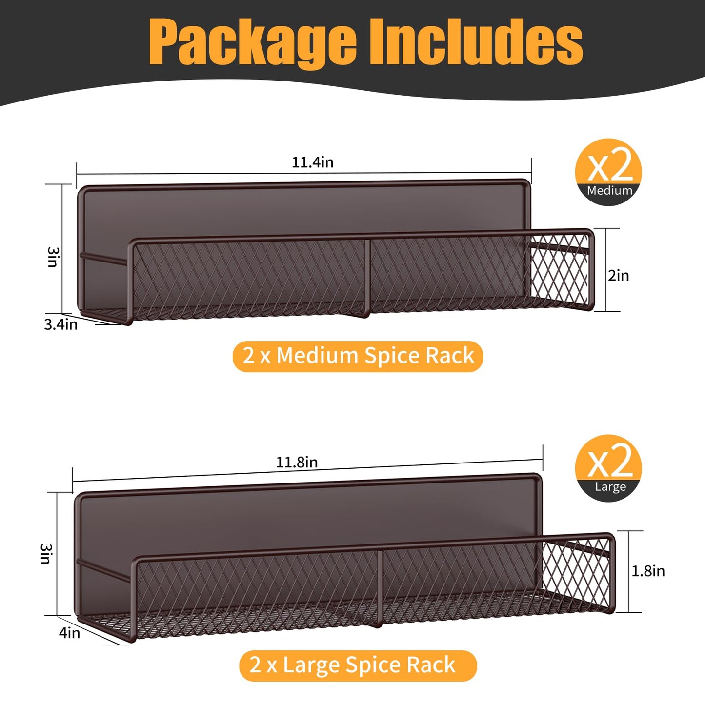 Magnetic Spice Rack for Refrigerator, 6 Pack 100% Metal Strong Magnet Shelf, Space Saving Spice Organizer, Home Kitchen Laundry Room Storage Organization W/ Paper Towel Holder, Utensils Racks (Grey)