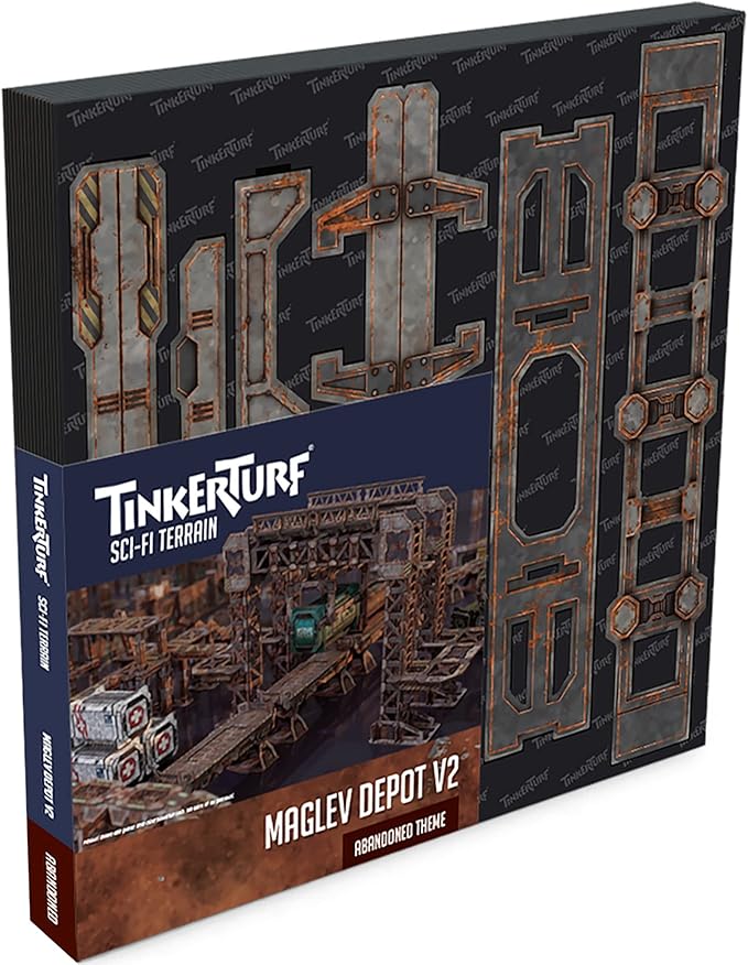 TinkerTurf Sci-Fi Terrain: MagLev Depot v2 Abandoned Theme Sturdy Affordable Great-Looking Full-Color Terrain Quick and Easy to Assemble Virtually Limitless Setups
