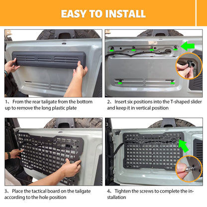 MAIKER OFF ROAD Tailgate Storage Panel Tailgate Molle Panel Steel Cargo Shelf Storage Luggage Holder Carrier with 3 Storage Bags for Ford Bronco Accessories 2021 2022 2023 2/4 Doors