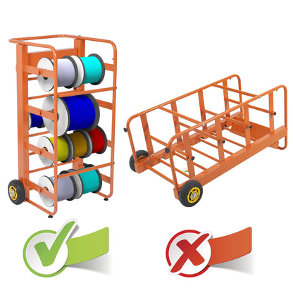 ikare Wire Spool Rack, Cable Caddy Heavy Duty Multi-Spool Wire Rack Dispenser with Wheel, Electrical Wire Spool Holder with Storage Tray for Wiring Storage and Electrical Industrial