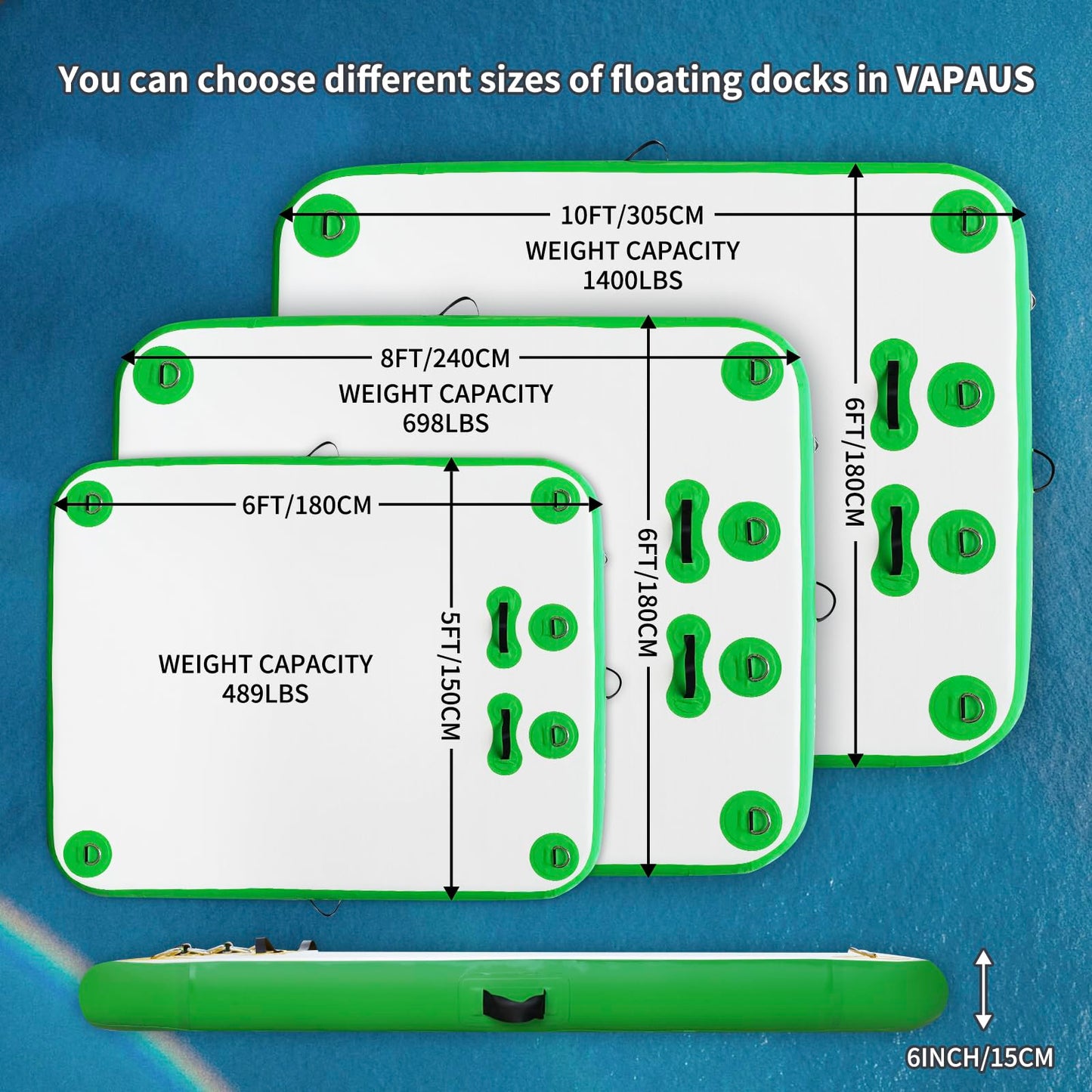vapaus Inflatable Floating Dock with Electric Air Pump Bundle – Versatile Water Platform with Quick Inflation for Outdoor Fun