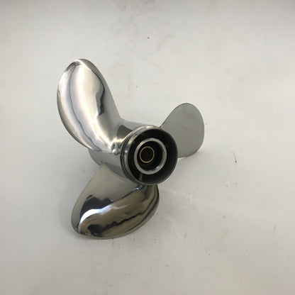 BARDOVEN 8-20HP 9-1/4x11 Stainless Steel Propeller 8 Tooth SS Prop Fit for Honda Outboard Motor, HIGH POLISHED SILVER